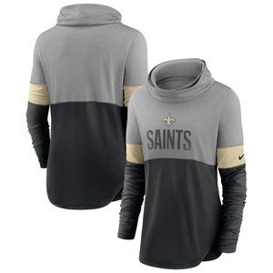 NWT NIKE NEW ORLEANS Saints Women's T-SHIRT sweater Sz XS Cowl Neck OFFICIAL NFL